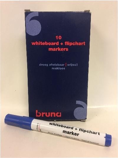 10 stuks whiteboard en flipover markers blauw