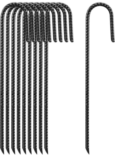 Zware Grondpalen Set van 10 - 30 cm J Haak Grondankers voor Tenten, Trampolines en Buitengebruik