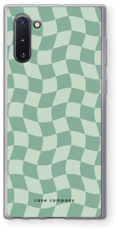 Case Company® - Hoesje geschikt voor Samsung Galaxy Note 10 hoesje - Grid Groen - Soft Cover Telefoonhoesje - Bescherming aan alle Kanten en Schermrand