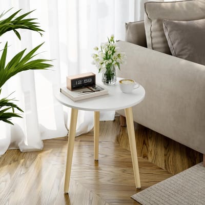 Unyqoos® Binnenhuis Bijzettafel Met Rond Tafelblad In Scandinavische Stijl Voor Elke Ruimte