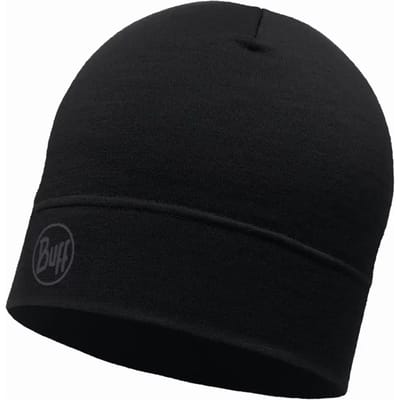 BUFF® Merino Lightweight Beanie SOLID BLACK - Muts