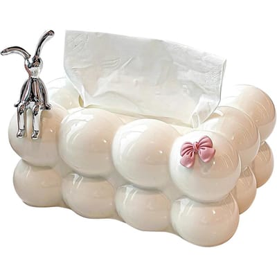Wolk Tissuebox Minimalistische Bubble Tissuehouder Creatief Suikerspin Design Tissue Organizer Woonkamer Keukendecoratie white