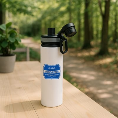 Hacebo® - De beste loodgieter waterfles met draaidop grijs - Loodgieter - loodgieters - werk - afscheidscadeau - verjaardagscadeau - kado - water fles - 850ML