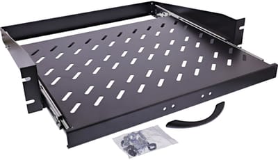 InLine® 19 uitschuifbaar rek, 350mm, 30kg, 2U, RAL 9005 zwart