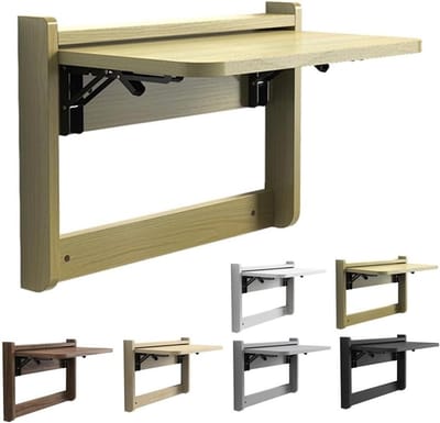 Opvouwbare Keukentafel - Wandbureau Klaptafel - Ruimte Besparen - Stevig Massief Hout - 63x47 cm - Eiken