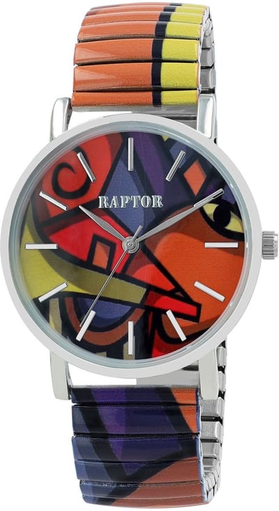 Raptor Herenhorloge siliconen JW20204 met echte leren band, 5ATM, basic, modern, zakelijk