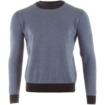 Paul & Shark Trui Cotton & Cashmere Fine-Stripe Crewneck Blauw / male
