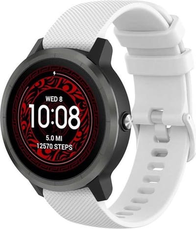 Shop4 - Garmin Vivoactive 3 Bandje - Siliconen Wit