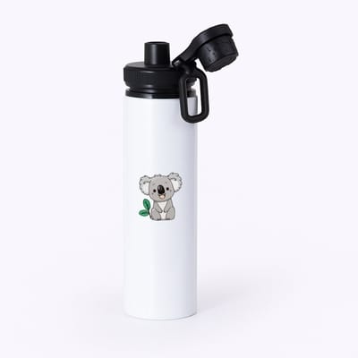 Hacebo® - Koala's waterfles met draaidop zwart - Koala - Dieren liefhebbers - Dierentuin - beer - water fles - 850ML