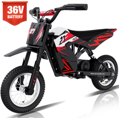 RCB 36V Elektrische Kinder Crossmotor| 3 Versnellingen (8/12/25 km/u)| | Rood/Zwart