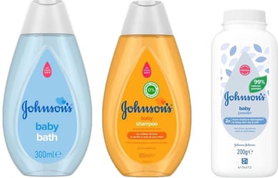Johnsons Baby - SET - Badschuim 300 ml / Shampoo 300 ml / Talkpoeder - 200 ml - Voordeelverpakking