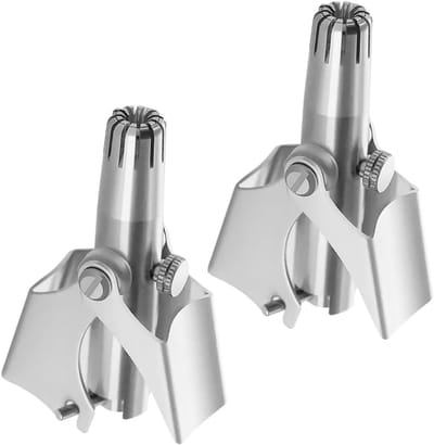 Neushaartrimmer Set - Neusverzorging Tools - Hygiënisch Verzorgen - Handmatig Zonder Batterijen - 5x3.5x3.5 cm - Zilver