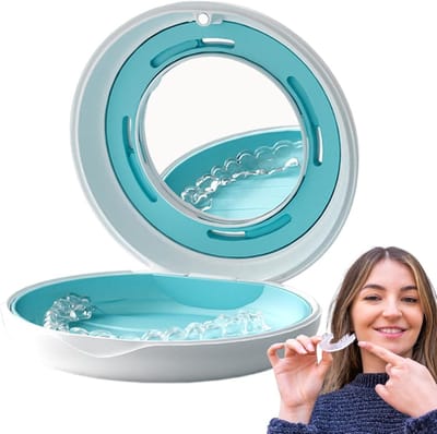 Opbergdoos Beugel - Mondbeschermer Houder - Hygiënisch Bewaren - Met Spiegels - 86 cm - Wit