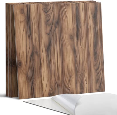 Coloray Wandpanelen Zelfklevend - Natuurlijk houtpatroon Zelfklevende Wandpanelen - 50 cm x 50 cm - Bruin Wandpaneel PVC - 4 stuks - Texturen Wandpanelen Zelfklevend - Wandbord Keuken - Wandpaneel Badkamer