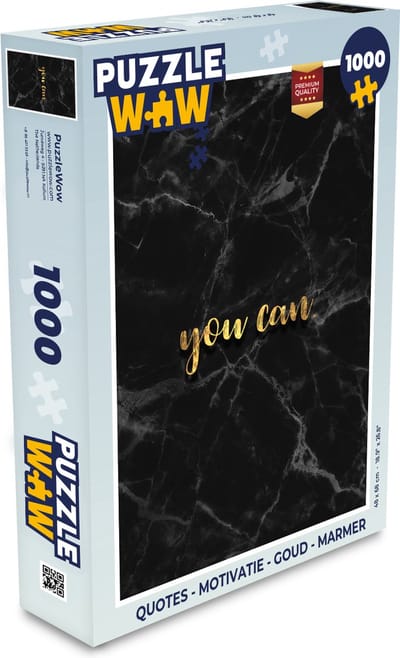 Puzzel Quotes - Motivatie - Goud - Marmer print - Legpuzzel - Puzzel 1000 stukjes volwassenen