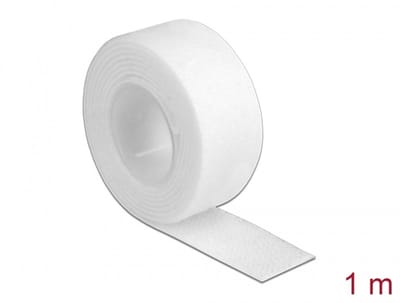 Delock Hook-and-loop tape on roll L 1 m x W 20 mm white