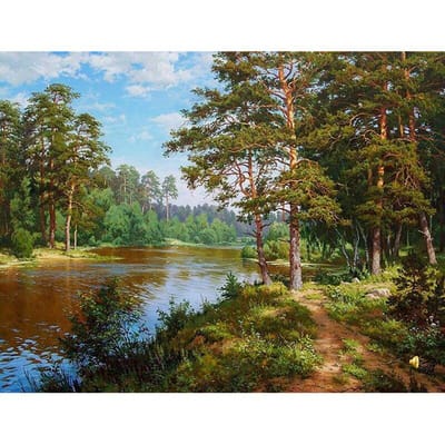 Peinture diamant thème paysage d'arbre forestier, broderie 5D à faire soi-même, point de croix, strass ronds complets 20X30CM gray