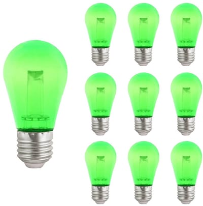 VITO LED Lamp G45 E27 - 2.5W (vervangt 18W) - 150lm - Groen Licht - 180-240V - Flikkervrij - Energiezuinig - 10 stuks
