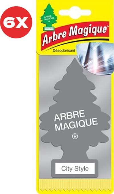 6 stuks City Style Arbre Magique Geurboom Luchtverfrisser voor in de auto – Car Parfum – Geurboompje – Geurbooster – Wonderboom – Geurverfrisser – Nieuwe Auto – Autogeur – Autoparfum – Geurblad
