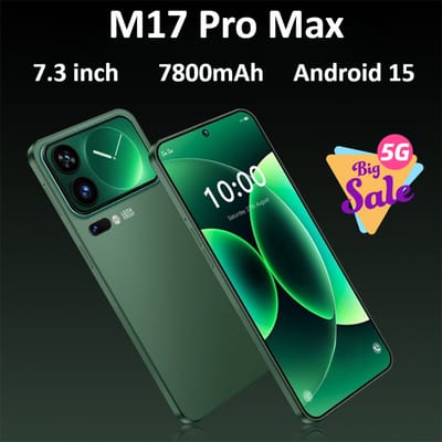 Nieuwe M17 Pro Max Mobiele Telefoons in Liquidatie 7.3HD Scherm Voordelige 5G Dual SIM Telefoons 7800mAh Android 15 Smartphone