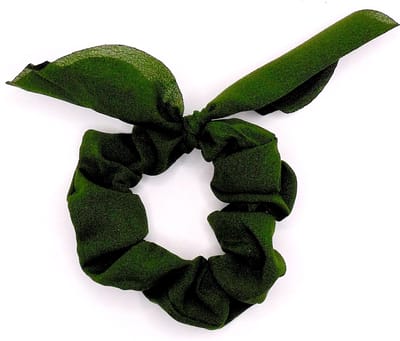 Scrunchie met strik donkergroen