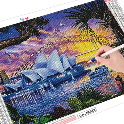 5D Diamond schilderij kust Cross Stitch Diamond borduurwerk volledige boor Display mozaïek Kit landschapskunst Full Square 20X30CM