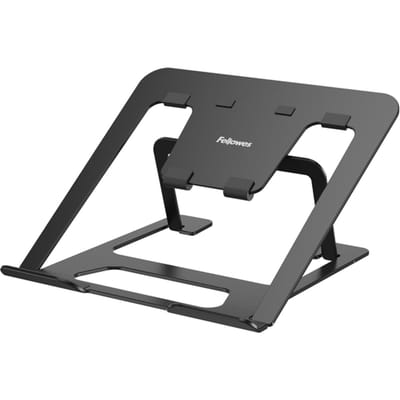 Fellowes Alumia™ Laptopstandaard – Lichtgewicht & Compact – 93% Gerecycled Materiaal – Verstelbaar – Voor Laptops t/m 15″ – Zwart