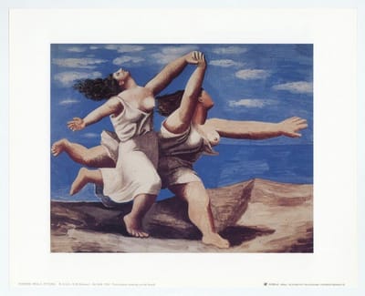 Mini kunstposter - Two Women Running on the Beach - Pablo Picasso - 24x30 cm