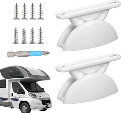 Halfronde Deurstopper - Deurbegrenzer Caravan - Voertuig Beschermen - Versterkt Nylon Materiaal - 166 x 121 cm - Wit