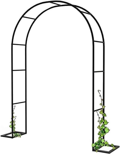 Tuin Rozenboog 200x230 cm - Metalen Klimrek voor Rozen en Klimplanten - Zwart