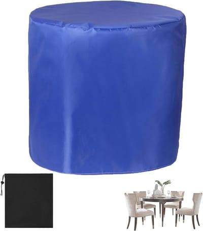 Terrasmeubelhoes Rond - Tuinstafel beschermhoes - Meubels beschermen - Waterdicht en winddicht - 220x100cm - Zwart