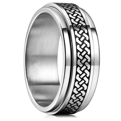 Mode Mannen Roestvrij Staal Angst Fidget Spinner Ringen Viking Oneindigheid Verstrengelde Keltische Knoop Ringen voor Mannen Bruiloft Sieraden 8