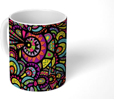 Mok - Koffiemok - Design - Mandala - Regenboog - Mokken - 350 ML - Beker - Koffiemokken - Theemok