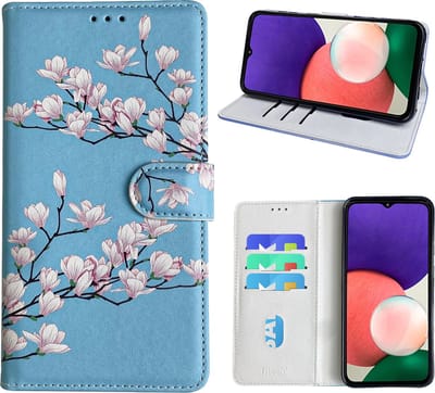 Hoesje geschikt voor Samsung Galaxy A22 Bookcase met blossom bloemen print