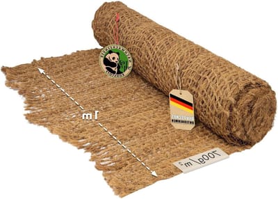 Beschermingsmat Tuin - Erosiepreventie Net - Bodem Stabiliseren - Natuurlijke Vezels - 20 meter - Bruin