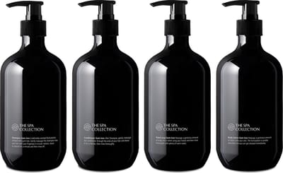 The Spa Collection Gum Tree - Shampoo + Conditioner + Handzeep + Body Lotion - 475 ml stijlvolle zwarte pompfles - Set van 4 stuks