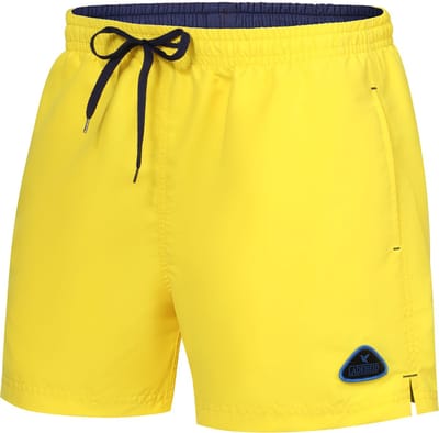 Ladeheid LA-ZA-SWS-Short Heren Zwembroek - Zwemshorts - met zijzakken en achterzak - sneldrogend - met binnenslip van mesh - Koordsluiting - Polyester - Geel/Marineblauw - 5XL