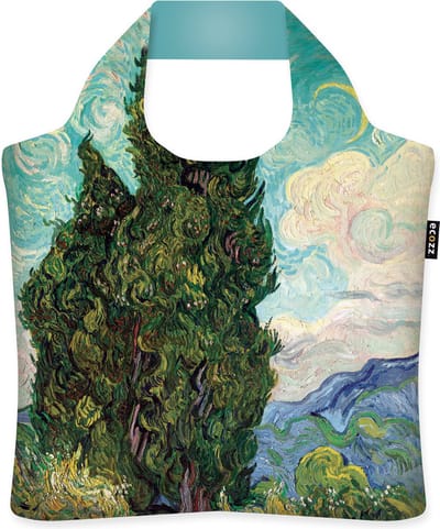 Ecozz tas - Cypresses - Vincent van Gogh - met rits - 46x41 cm