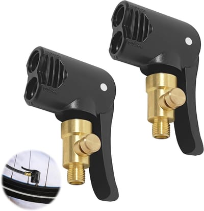 Ventiel adapters - Fiets ventiel - Banden oppompen - Messing en kunststof - 2 stuks - Zilver