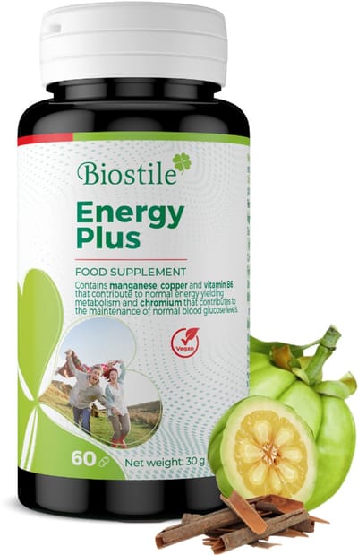 Biostile – Energy Plus – Verhoogt de Vitaliteit - Garcinia - Vitamines – 60 Capsules