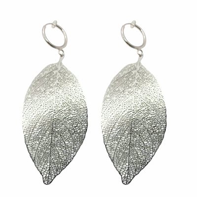 klem oorbellen Blad - filigraan-Zilverkleur- geen gaatje- Charme Bijoux