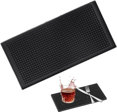 Dailygoods- Afdruipmat Antislip - Siliconen Afdruipmat 30x15 cm - Bar Service Mat - Sneldrogende Overloopmat - Milieuvriendelijk PVC/Rubber - Afwatering en Organisatie - Tampingmat