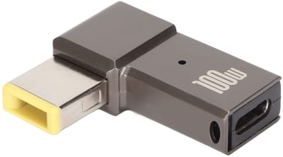 USB C naar Slim Tip Adapter, 100W 5A PD Converter voor Snelladen van Laptops met Rectangulaire Poort, Compatibel met ThinkPad en Andere Modellen