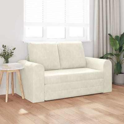 vidaXL - Slaapbank - Crème - 148 - x - 71 - x - 83 - cm - Fluweel