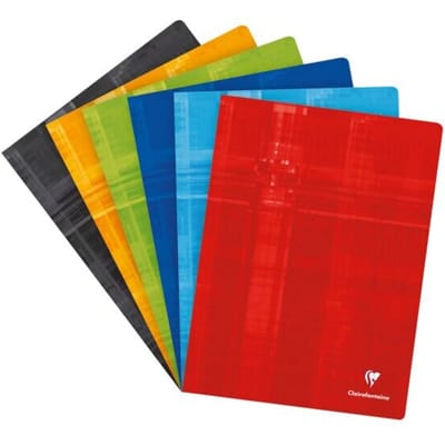 Clairefontaine schrift ft 24 x 32 cm, 120 bladzijden, geruit 5 mm, geniet, geassorteerde kleuren