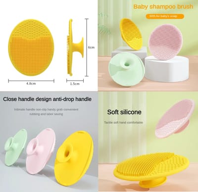 Baby Borstel - Massage Borstel Hoofdhuid - Siliconen - Zacht - Kraamcadeau - Babyborstel - Baby Haarborstel - Baby Verzorgingsset - Baby Verzorgingsproducten