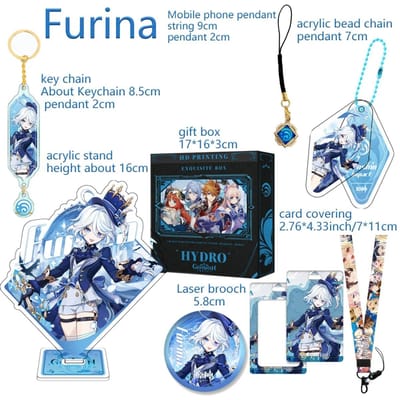 Heet Spel De Boef Arlecchino Gaming Zwerver Xiao Furina Neuvillette Wriothesley Navia Decoratie Embleem Cadeaubox Cadeau Sleutelhanger gray