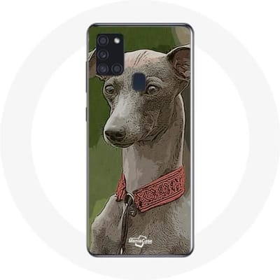 Coque - Samsung - Galaxy A21S - Lévrier greyhound - Souple - Gris - Protection gris