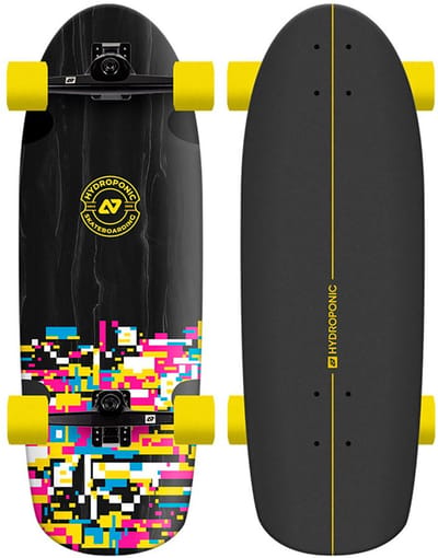 Hydroponic Rounded 30´´ Surfskate Zwart 10 Inches