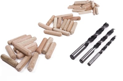 Benson Complete houtbewerking deuvel set - 47-delig - inclusief carbon stalen boren - diverse maten deuvels - met opbergkoffer